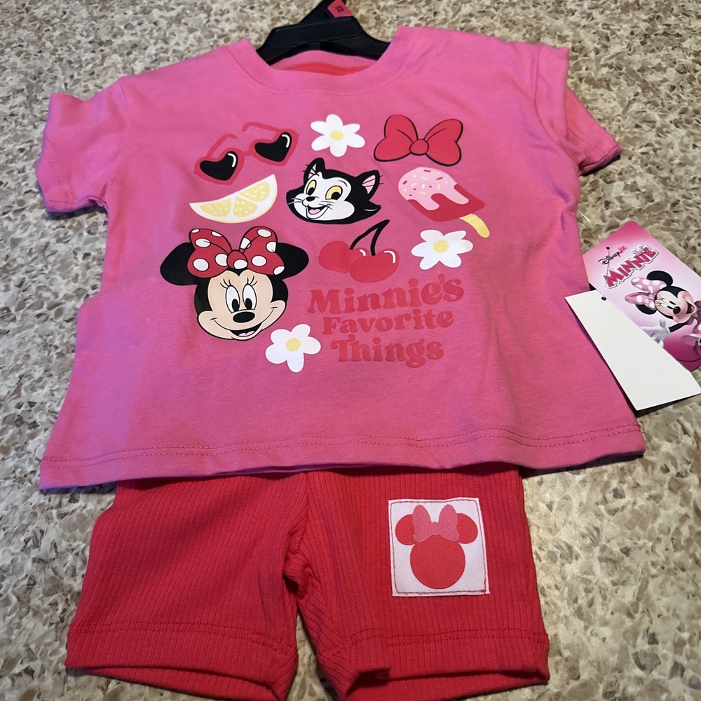 Disney Junior Minnie Mouse 2 Piece Short Set 18 Months Minnie's Favorite Things
